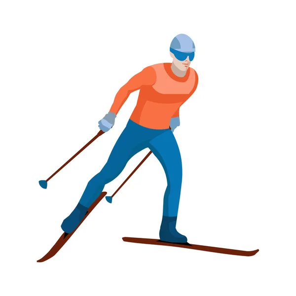 Cross-country skiing figure — Stock Vector