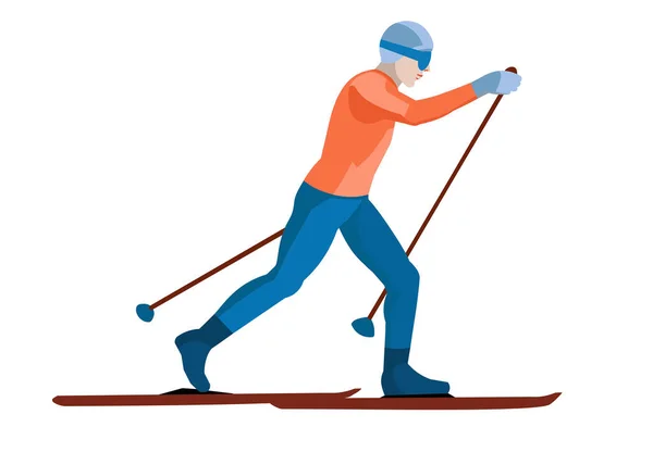 L'homme va skier — Image vectorielle