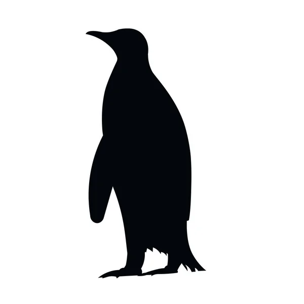 Silueta aislada del pingüino rey de pie — Vector de stock