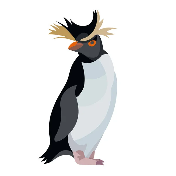 Σχήμα ενός όρθιου πιγκουίνου Rockhopper — Διανυσματικό Αρχείο