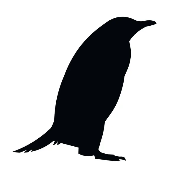 Izolowana Sylwetka Pingwina Antarktycznego Adele Chodzenia Profilu — Wektor stockowy