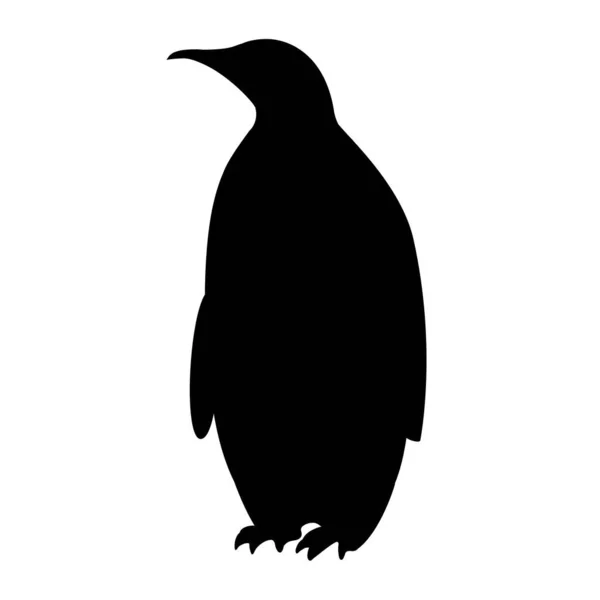 Sílhueta Isolada Pinguim Imperador Antártico — Vetor de Stock