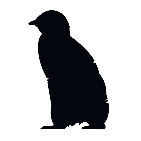 Keizer baby pinguïn gaat silhouet — Stockvector