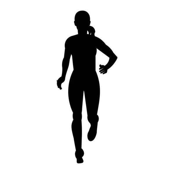 Vektorová Izolovaná Silueta Běžící Ženy — Stockový vektor
