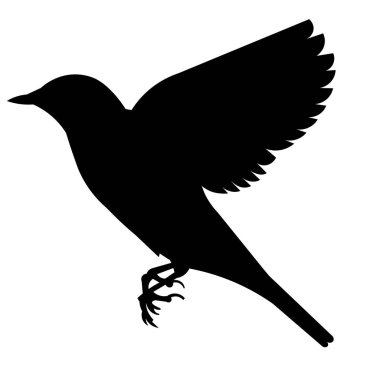 Çizim vektörü kanat çırpan bir bülbülün izole figürü