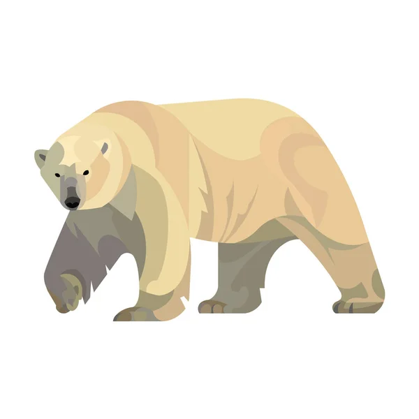 Vektor Figur Stor Vit Arktisk Isbjörn Promenader — Stock vektor