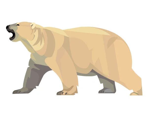 Figura Vetorial Isolada Grande Urso Polar Lanoso Sentado Suas Patas —  Vetores de Stock