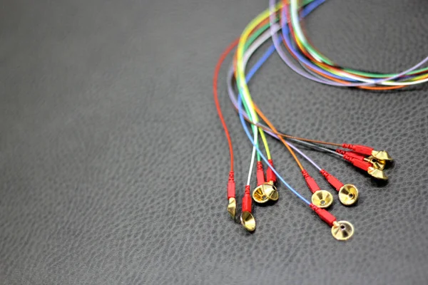 Câbles Colorés Électrodes Cliniques Tasse Pour Électroencéphalogramme Électrodiagnostic Médical — Photo