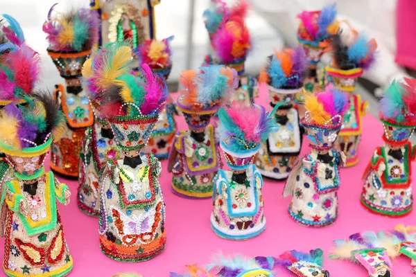 Máscaras Figuras Bailarines Artesanales Tradicionales Morelos Mexico — Foto de Stock