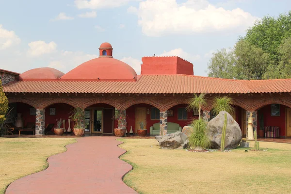 Granja Colonial Casa Campo Construcción Piedra Ladrillo Rojo Con Arcos — Foto de Stock