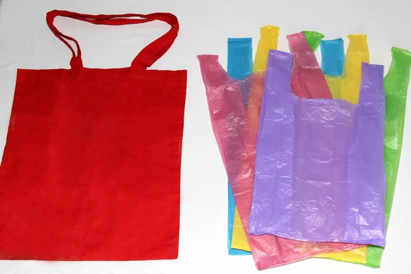 Dia Julho Celebra Dia Internacional Livre Sacos Plástico Com Objetivo — Fotografia de Stock