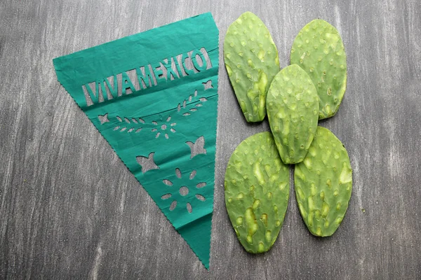 Decorações Festa Independência Mexicana Com Cores Bandeira Verde Branco Vermelho — Fotografia de Stock