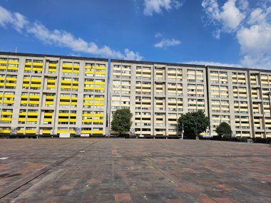 Mexico City, Mexico - 21 Temmuz 2025: Plaza de las Tres Culturas, Tlatelolco 'da 2 Ekim 1968' de CDMX 'te ölen öğrenciler için bir anma töreni