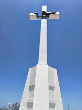 Monclova, Coahuila, Meksika - 29 Temmuz 2025: The Cristo de la Bartola, Monclova, Coahuila, Meksika 'nın en geniş bakış açısına sahip Latin Amerika' nın en büyük şehri.