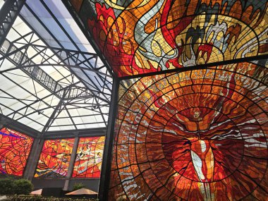 Toluca, Meksika Eyaleti - 8 Ocak 2025: Meksika 'nın ikonik botanik bahçesi, Toluca' daki Cosmovitral Botanik Bahçesi