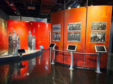 Saltillo, Coahuila, Meksika - 27 Temmuz 2025 Saltillo 'daki Hükümet Sarayı Müzesi, Coahuila' nın ve Venustiano Carranza 'nın tarihini gösteriyor.