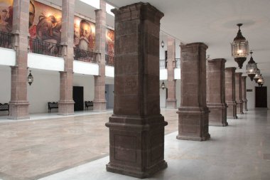 Saltillo, Coahuila, Meksika - 27 Temmuz 2025 Saltillo 'daki Hükümet Sarayı Müzesi, Coahuila' nın ve Venustiano Carranza 'nın tarihini gösteriyor.