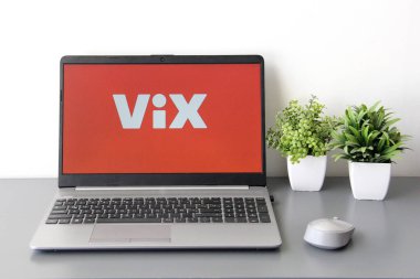 Mexico City, Mexico - 28 Ocak 2025: ViX, Televisa Univision 'un sahip olduğu, sinema, dizi, dizi, spor ve haber içerikleri gibi çok çeşitli İspanyolca içerikli bir yayın serisidir.