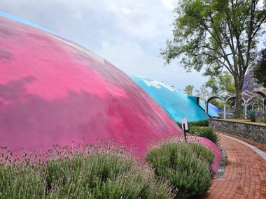 Mexico City, Mexico - 26 Mart 2025: Chapultepec Ormanı içinde yer alan Mexico City Doğal Tarih ve Çevre Kültürü Müzesi, biyolojik çeşitliliği ve korunmasını sergiliyor