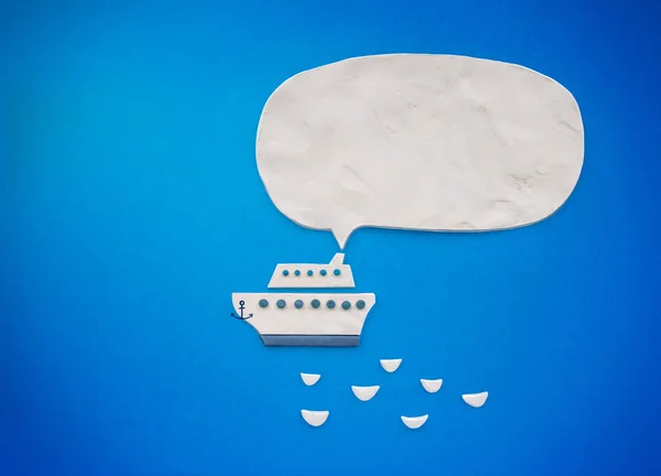 Ship with bubble speech. — Stock Photo, Image