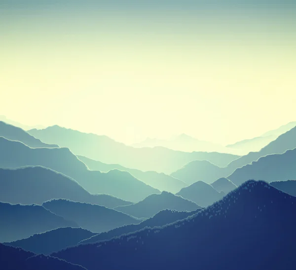 Morning landscape with mountains — Stock Photo, Image