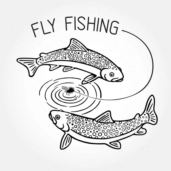 Diseño gráfico de pesca — Archivo Imágenes Vectoriales