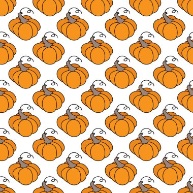 Beyaz balkabaklarıyla izole edilmiş vektörsüz desen. Sonbahar ve Cadılar Bayramı konsepti. Sağlıklı, organik yiyecekler. 