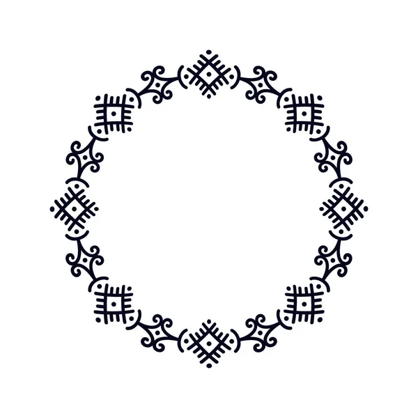 Vektor Orientalischen Stil Kreisförmige Grenze Kreisförmiges Stammesornament Schwarzes Ornament Isoliert — Stockvektor