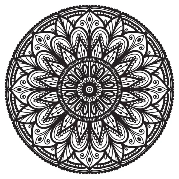 Vector Handgezeichnete Mandala Form Mit Stammesornament Isoliert Auf Dem Weißen — Stockvektor