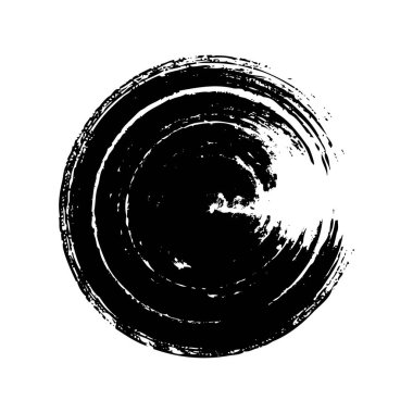 Grunge 'un geçmişi. Yuvarlak çerçeve. Grunge sınırı. Grunge siyah çemberi beyaz arkaplanda izole edildi.
