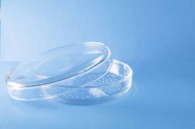 İlaçlar. Mavi arka planda bir petri kabında sperm. Bitmap çiziminin elementleri. Aile planlaması. Yakın plan..