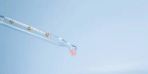 Tıbbi Laboratuvar Mavi Arka Planda Insan Embriyosu Olan Bir Test — Stok fotoğraf