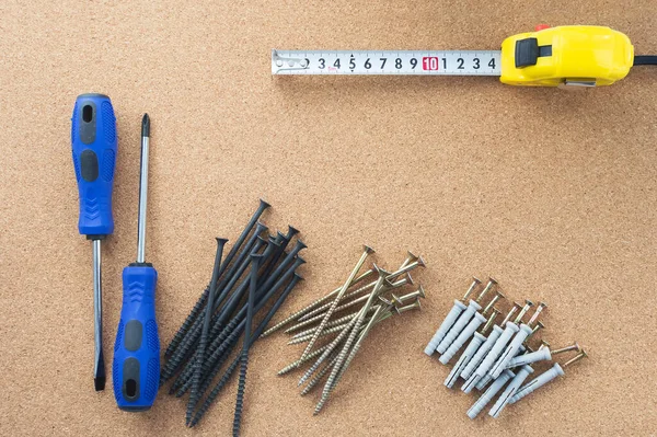 Men Work Repair Tools Table Concept Housework Workshop Close — Stock Photo, Image