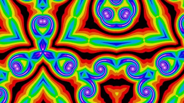 Abstract Psychedelic Video Drawing Kaleidoscope Motion Meditation Broadcast Clubs Dance — Stock Video