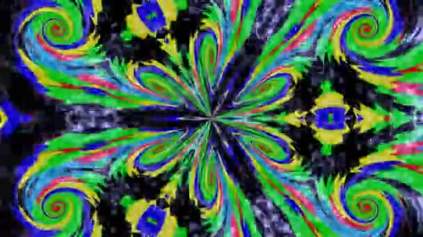 Abstract Psychedelic Video Drawing Kaleidoscope Motion Meditation Broadcast Clubs Dance — Stock Video