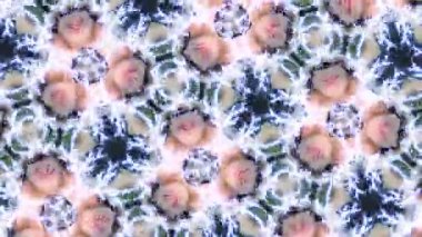 Hareket halindeki bir kaleydoskobun soyut psikedelik video çizimi, meditasyon için, dans kulüplerinde yayın, yoga ve hipnoz için