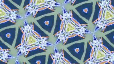 Hareket halindeki bir kaleydoskobun soyut psikedelik video çizimi, meditasyon için, dans kulüplerinde yayın, yoga ve hipnoz için