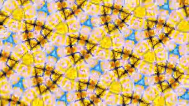 Hareket halindeki bir kaleydoskobun soyut psikedelik video çizimi, meditasyon için, dans kulüplerinde yayın, yoga ve hipnoz için