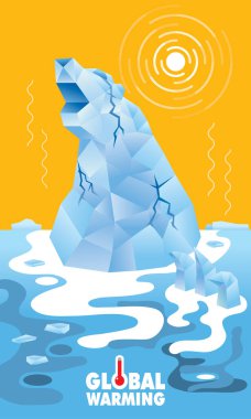 Kutup ayısının buzdağı eriyor. Küresel bir krizi temsil ediyor..