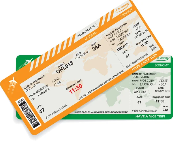 航空会社の搭乗券のベクトル パターン — ストックベクタ
