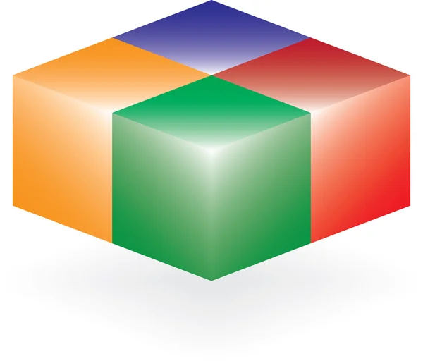 Abstracte 3d logo van vier kubussen — Stockvector
