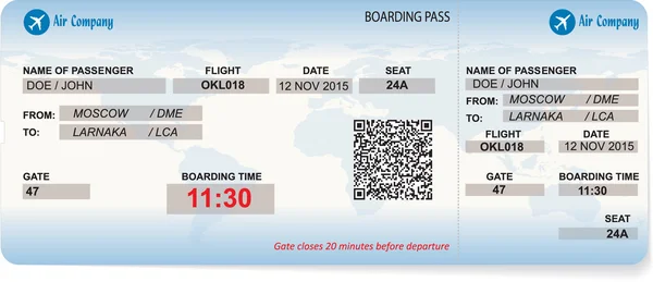 Modèle vectoriel d'une carte d'embarquement — Image vectorielle