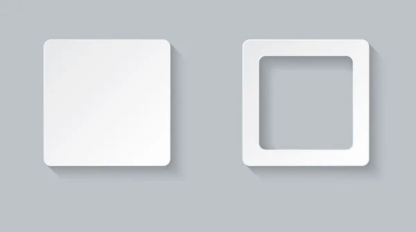 Twee vierkante ontwerpelementen op een grijze achtergrond — Stockvector