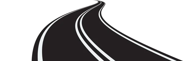 Perspectiva de la carretera curva — Vector de stock