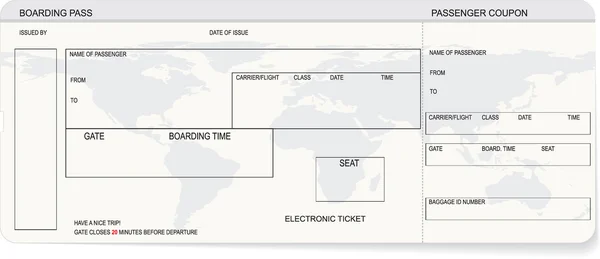 模式的登机通行证或机票 — 图库矢量图片