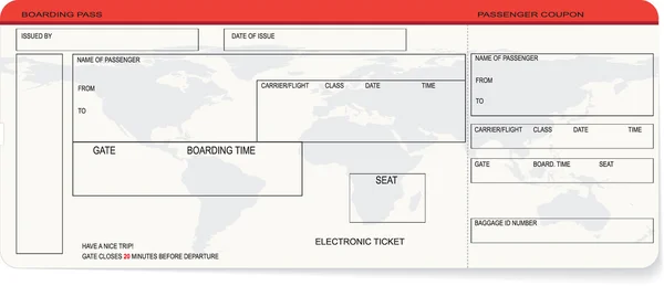 模式的登机通行证或机票 — 图库矢量图片