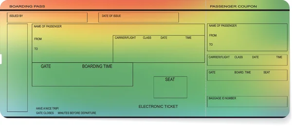 Schema della carta d'imbarco o del biglietto aereo — Vettoriale Stock