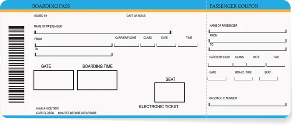 Desen bir boarding pass veya hava Bilet — Stok Vektör