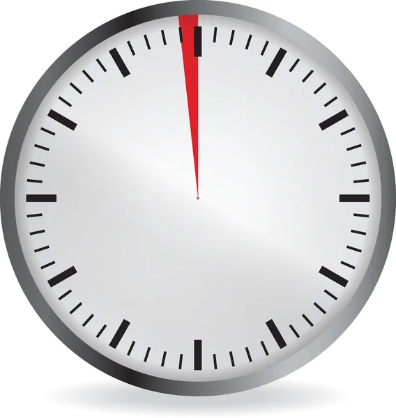 Uhr mit roter 1 Minute Frist. — Stockvektor