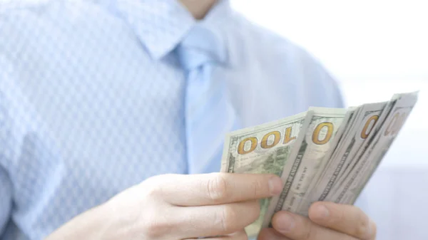 Man counting money, corruption concept — Stock Photo, Image